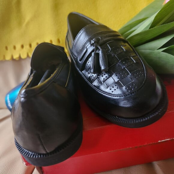 S39 Lovely New Loafers with tassles & leather weave Rooster brand Sz 1 - Picture 2 of 4